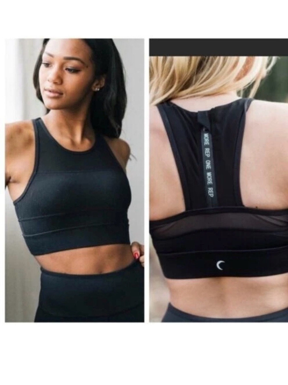 ZYIA Black High-Neck Racerback Sports Bra